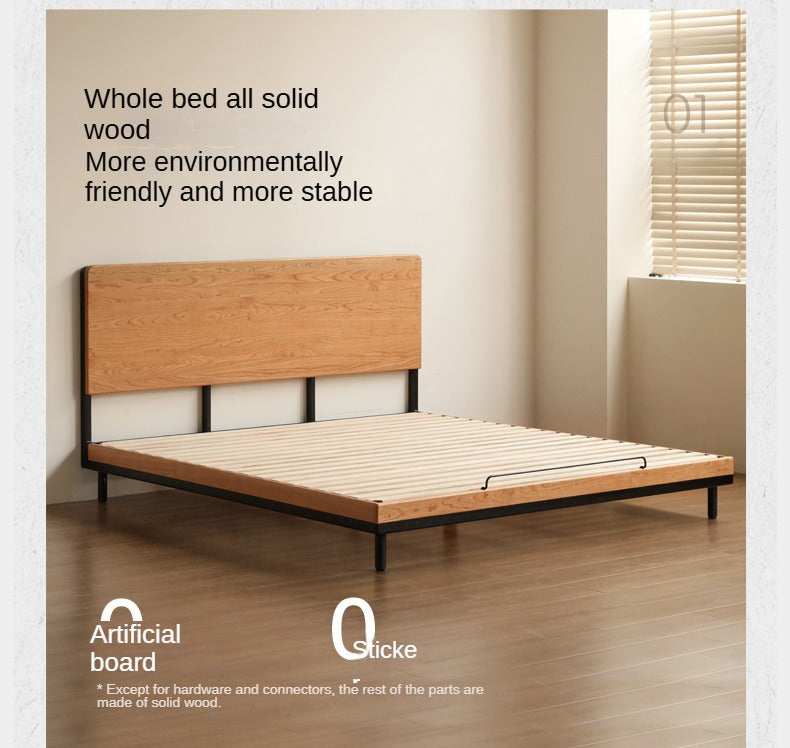 Cherry Solid Wood Bed Medieval Style.