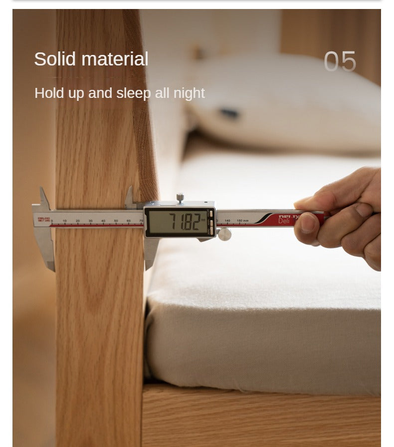 Oak,Rubberwood Solid Wood Box Simple Bed Log Style