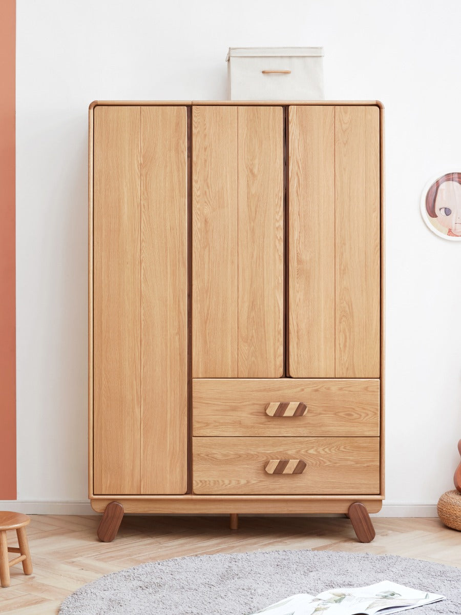 Oak Solid Wood Children's Wardrobe Modern