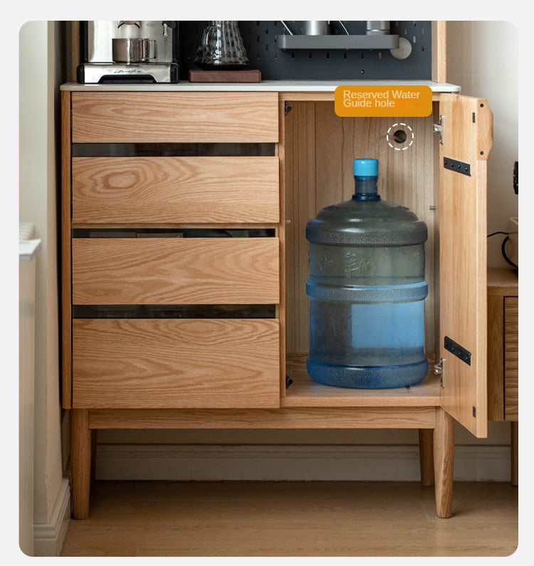 Oak Solid Wood Modern Rock Board Side High Buffet