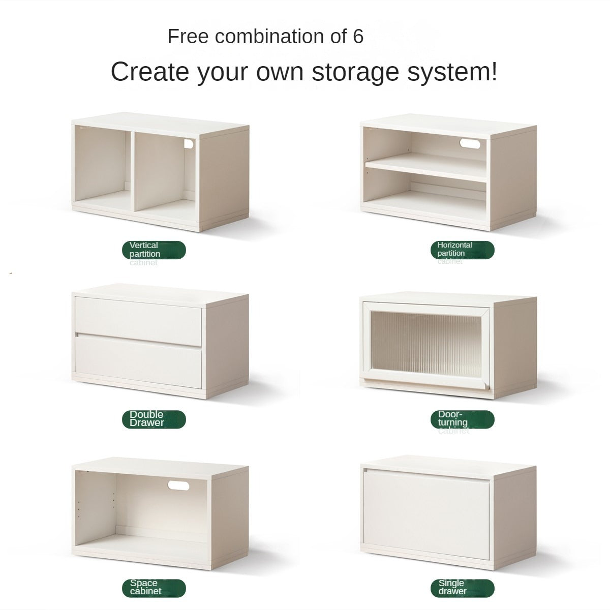 Poplar Solid Wood TV Cabinet Floor Cabinet Cream Style