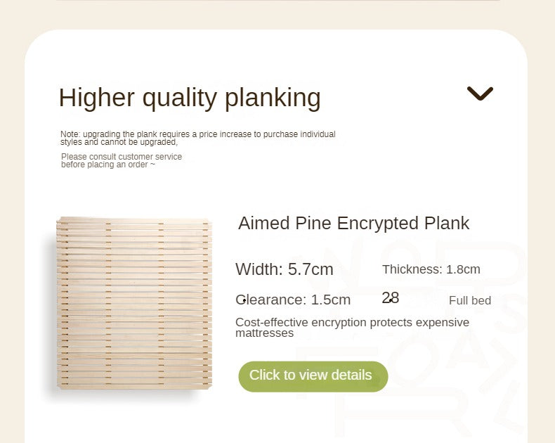 Rubber Wood Solid Wood Soft Bed Cream Style