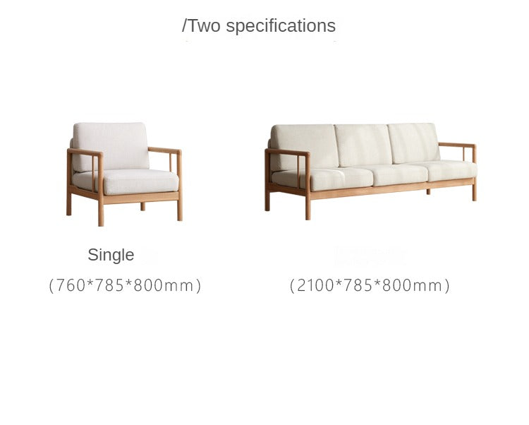 Ash Solid Wood Sofa Single Armchair-