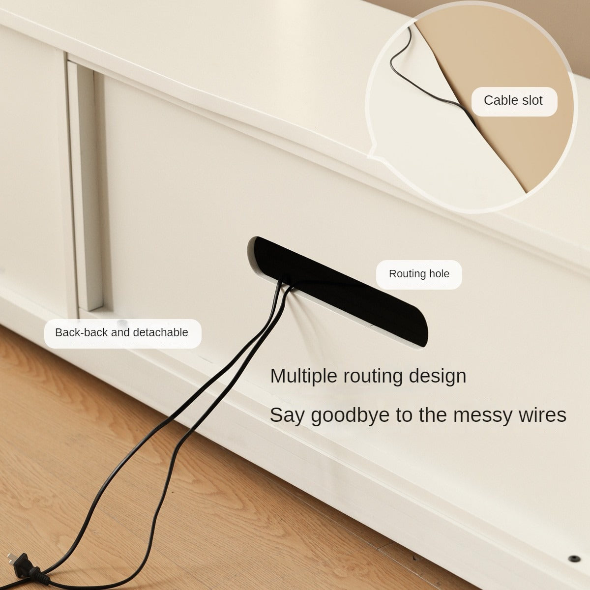 Solid RubberWood TV Cabinet Cream Style Floor Cabinet.