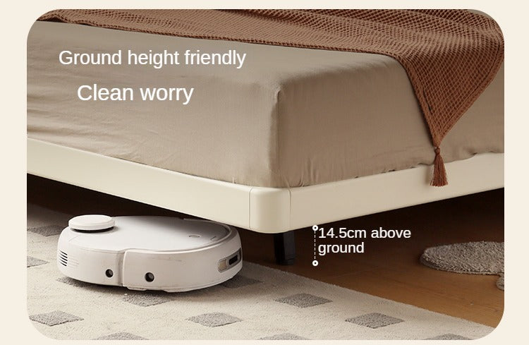 Poplar solid wood platform bed, headboard-free bed
