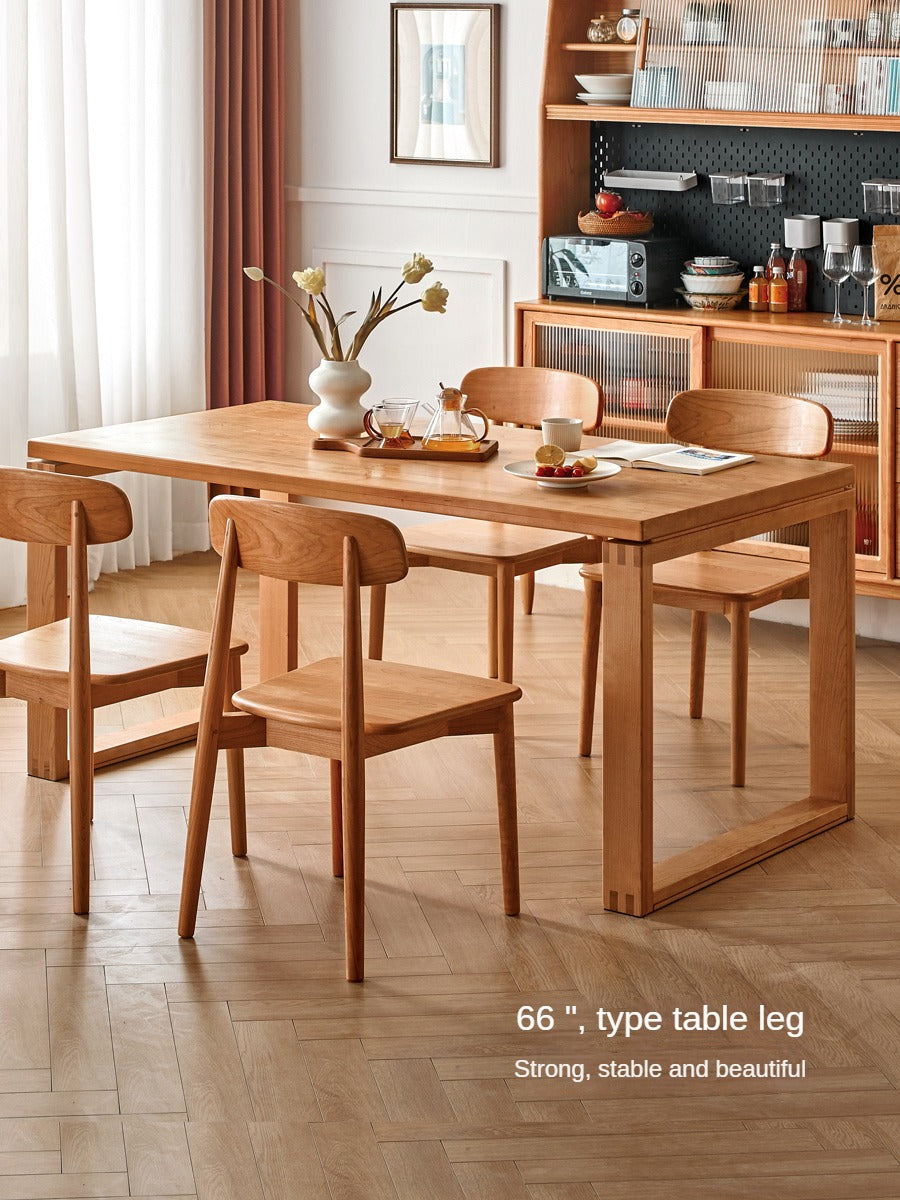 Cherry Wood Dining Table Island Table Integrated Large Board