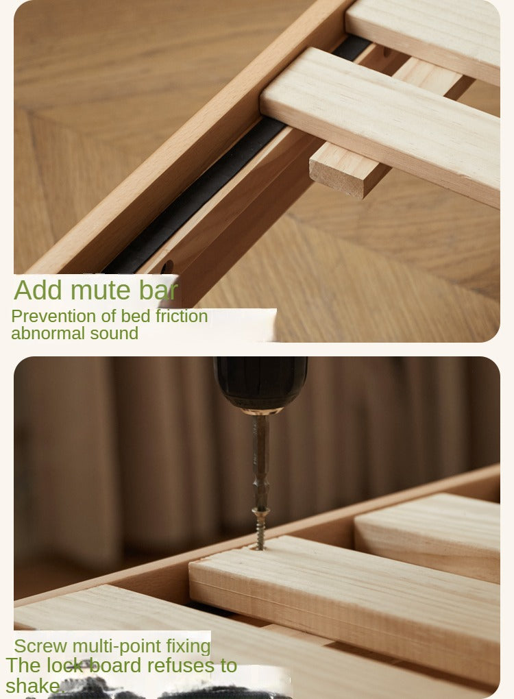 Beech Solid Wood Children's Rainbow Montessori Platform Bed.