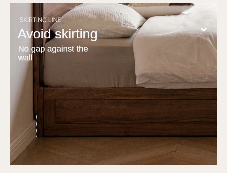 Black Walnut, Oak Solid Wood Bed Box Modern
