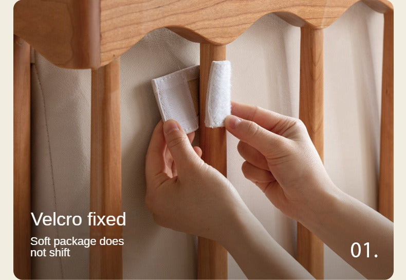 Cherry Solid Wood Soft Retro Bed