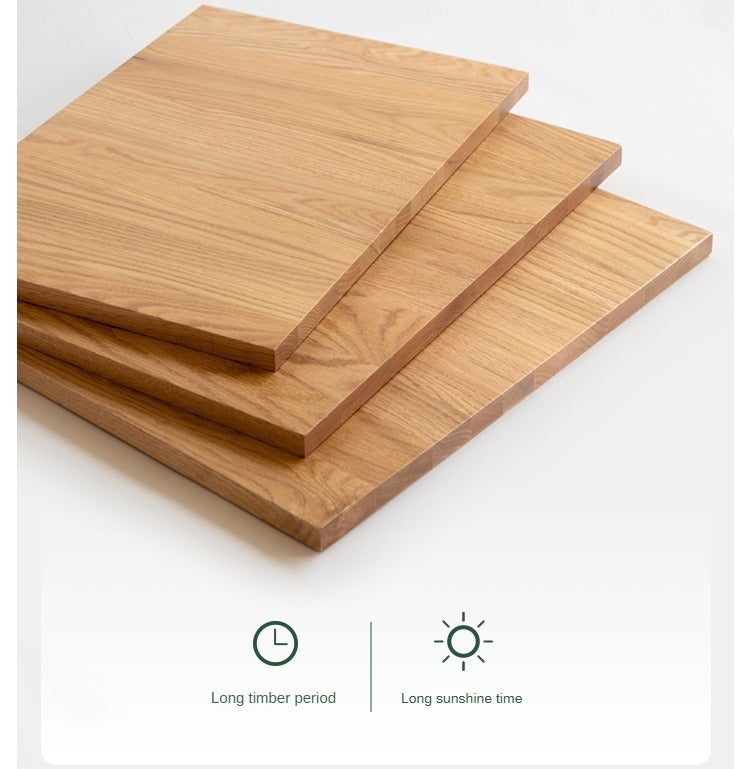 Oak Solid Wood Dining Table With Rock Slab Surface