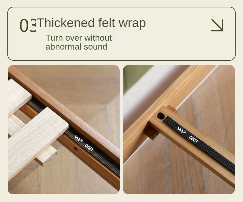 Cherry Solid Wood fabric Soft Bed