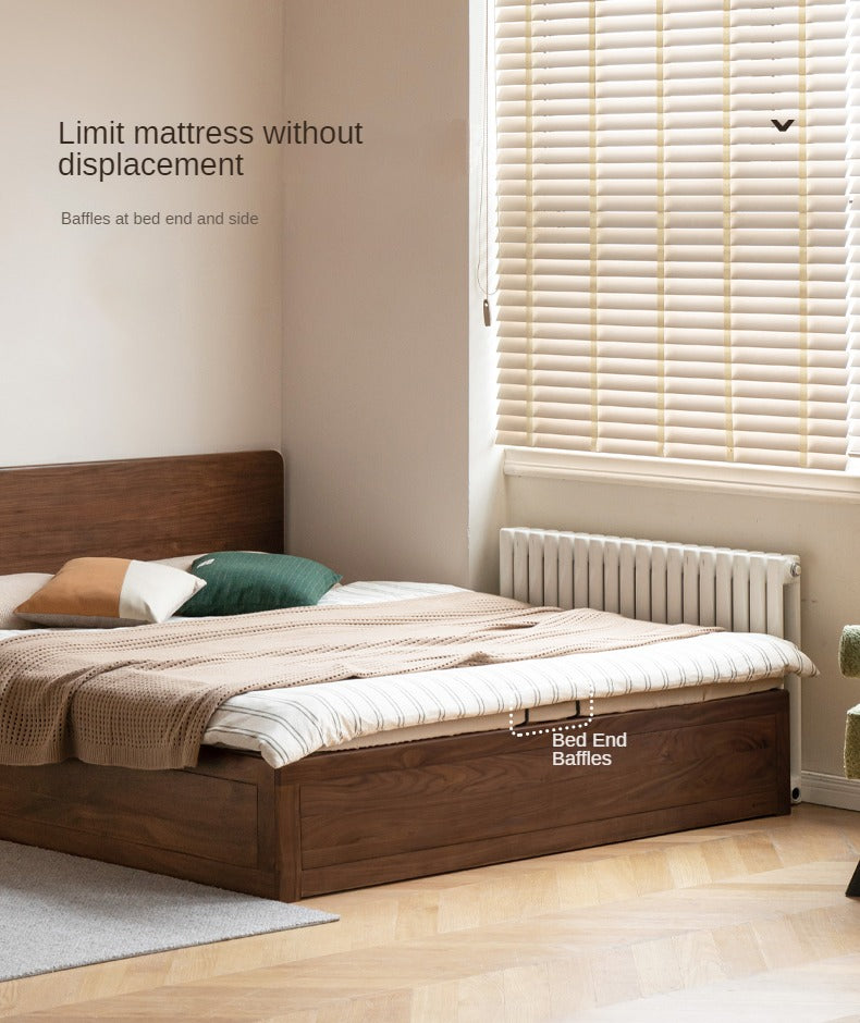North American black walnut solid wood light luxury box bed