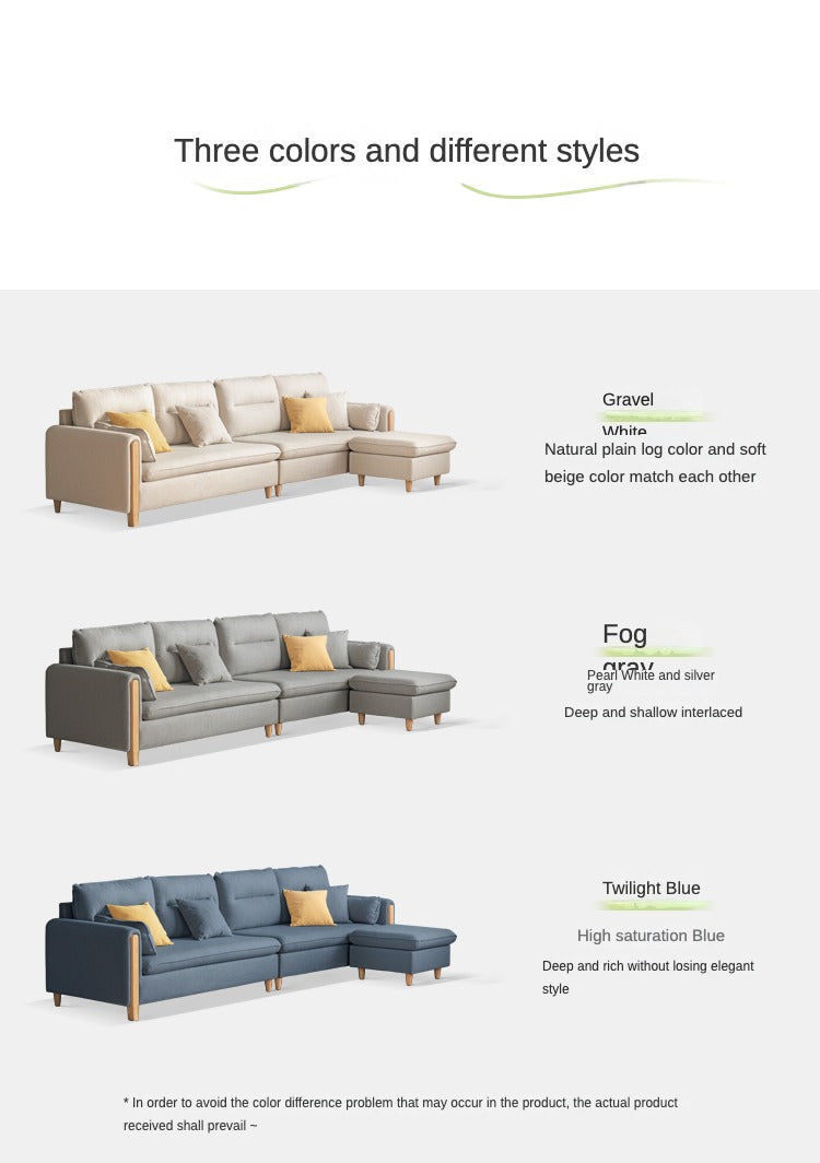 Oak Solid Wood Luxury Fabric Sofa.