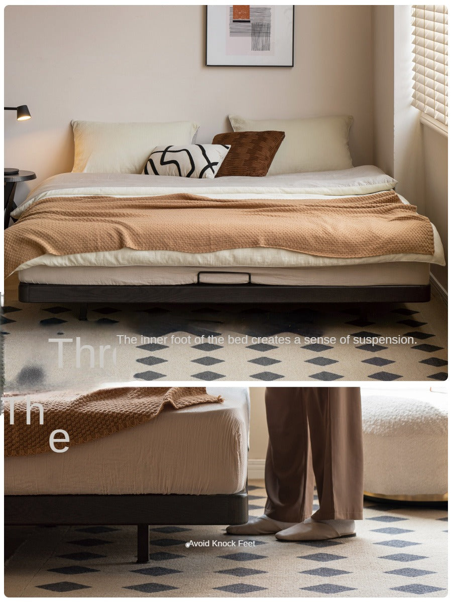 Oak Solid Wood Bed Simple platform bed, headboard-free bed