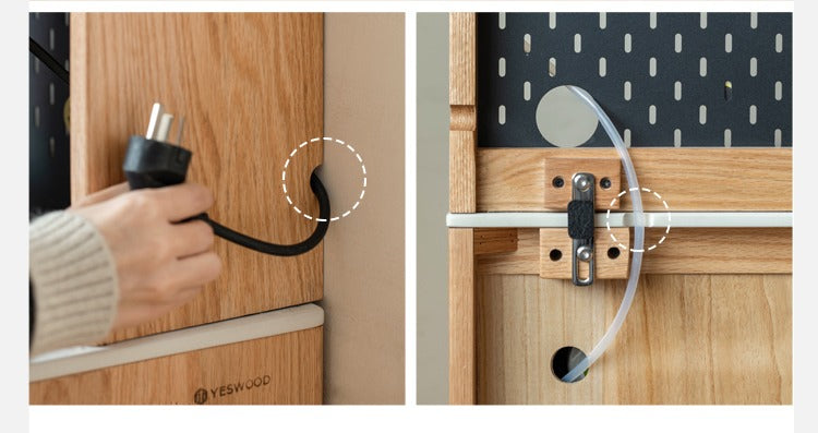 Oak Solid Wood Modern Rock Board Side High Buffet