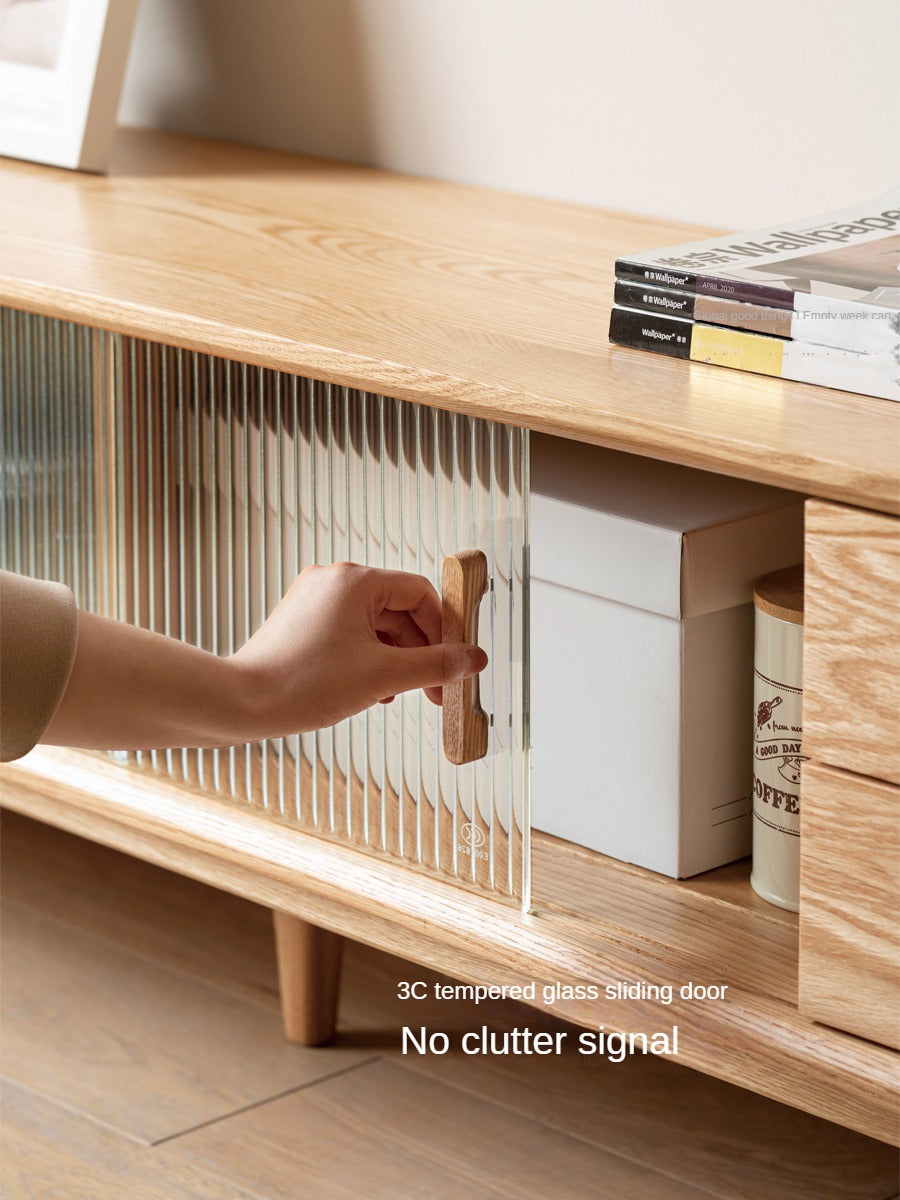 Oak, Beech Solid Wood, Solid RubberWood TV Stand