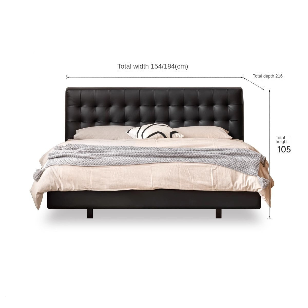 First Layer Of Yellow Cowhide Bed Suspension Bed Black