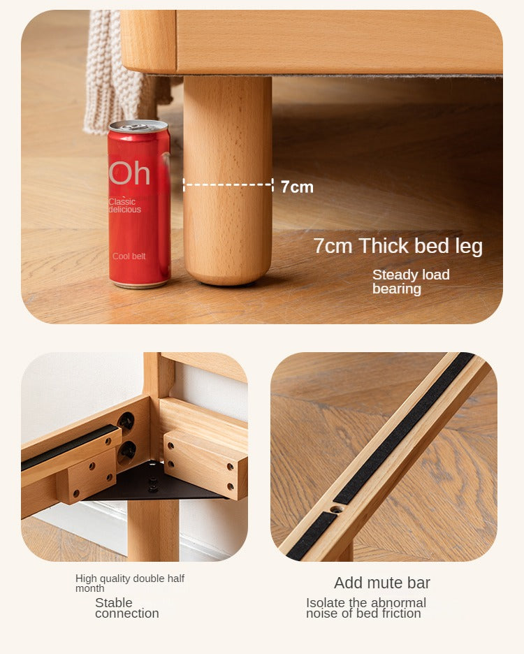 Beech Solid Wood Children's, Montessori Floor Bed<