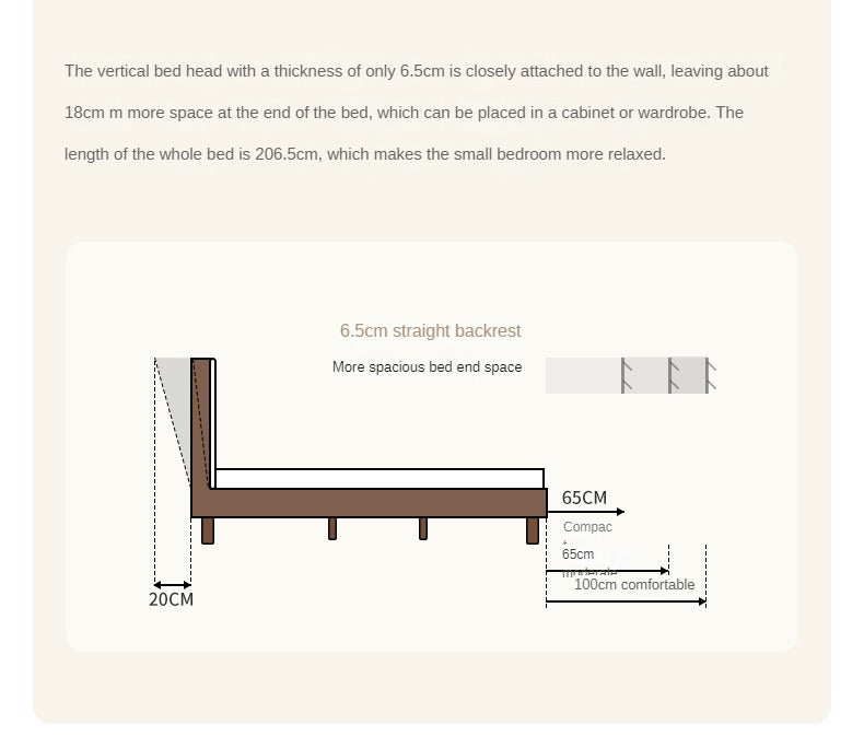 North American Black Walnut, Oak Technical Cloth Organic Leather Soft Suspended Bed