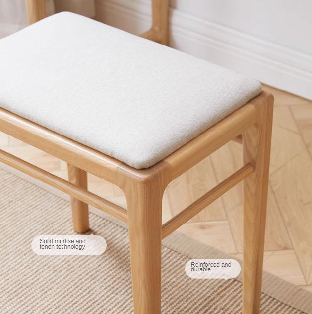 Ash Solid Wood Nordic Soft Makeup Stool