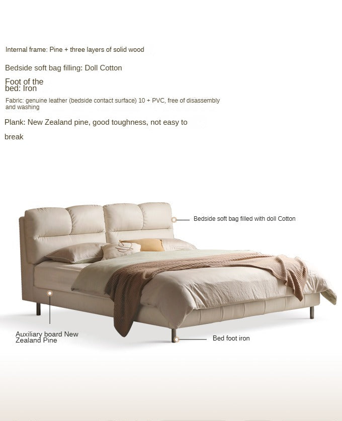 Genuine Leather Wedding High end Soft Bed