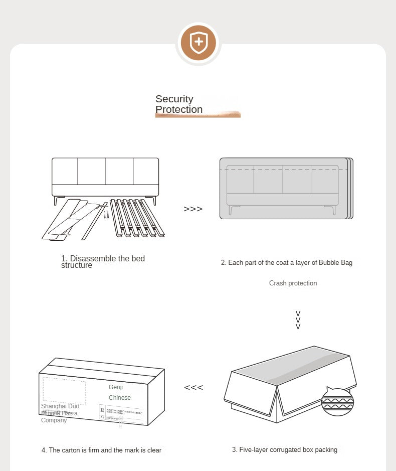 Genuine Leather Big Floor Bed Light Luxury