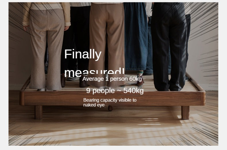 Teak, Black Walnut Solid Wood Genuine Leather Suspended Bed with Light