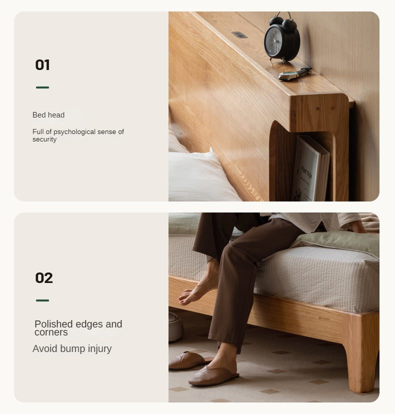 Oak Solid Wood Luminous Bed