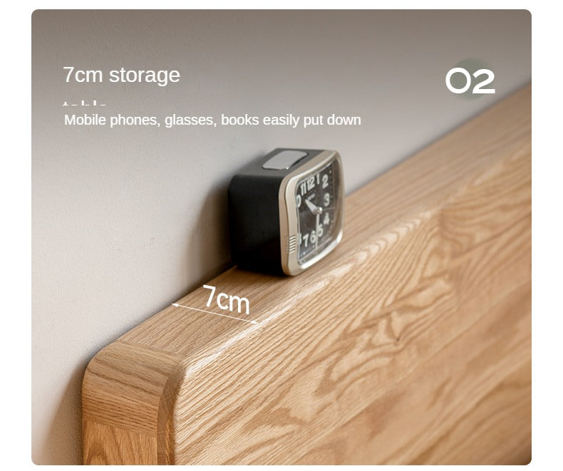 Oak, Rubber Wood Solid Wood Suspended Bed