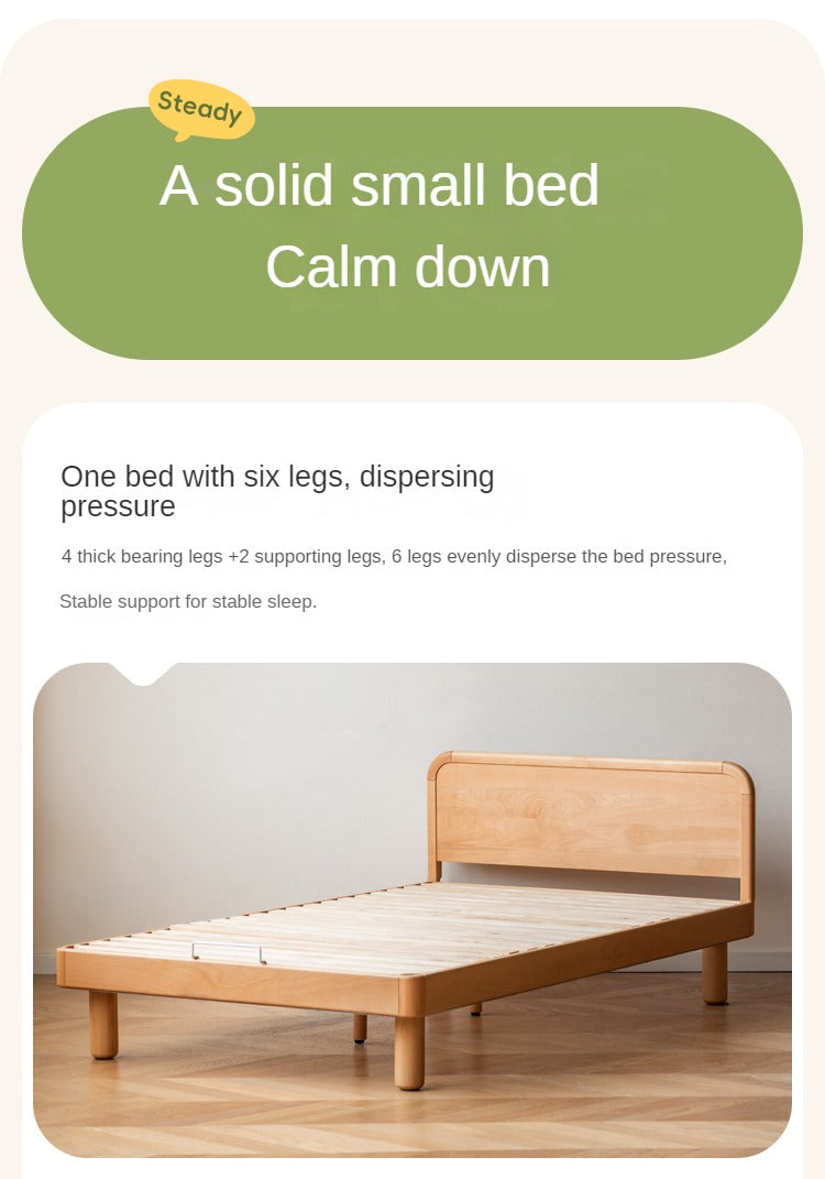 Beech Solid Wood Children's, Montessori Floor Bed<
