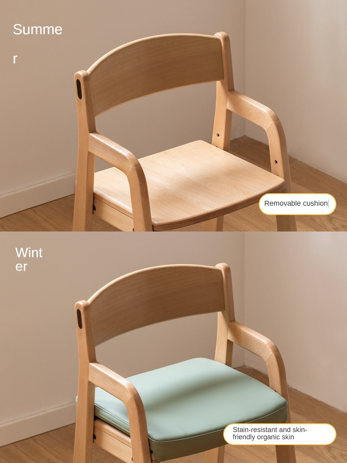 Beech Solid Wood Children's Adjustable Lift Chair.