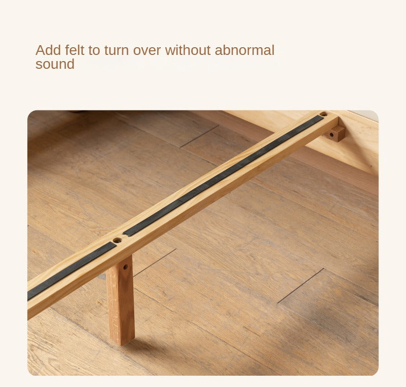 Oak, Ash Solid Wood Genuine Leather Soft Bed