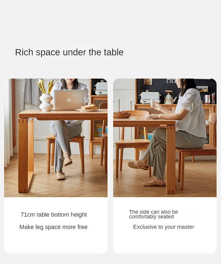 Cherry Wood Dining Table Island Table Integrated Large Board