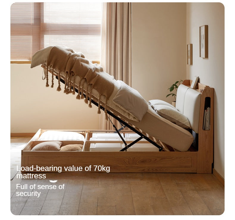 Oak Solid Wood Box Bed Storage Technology Cloth