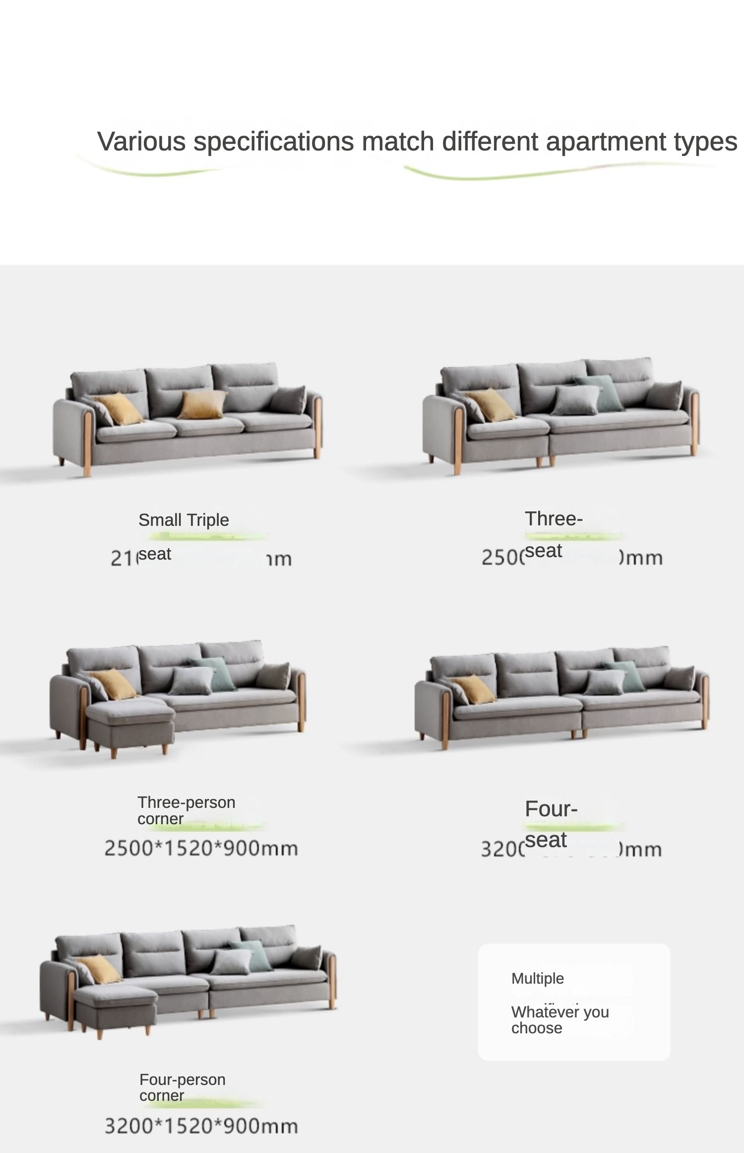 Oak Solid Wood Luxury Fabric Sofa.