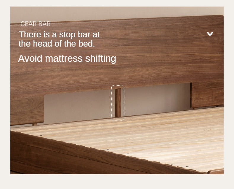 Black Walnut, Oak Solid Wood Bed Box Modern