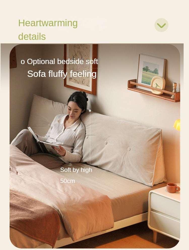 Poplar solid wood platform bed, headboard-free bed