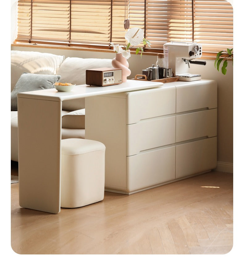 Poplar Solid Wood, Solid Rubberwood Cream Air Makeup Table.