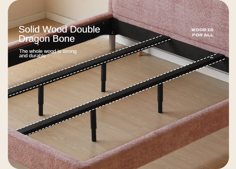 Fabric Pink Bed French Style