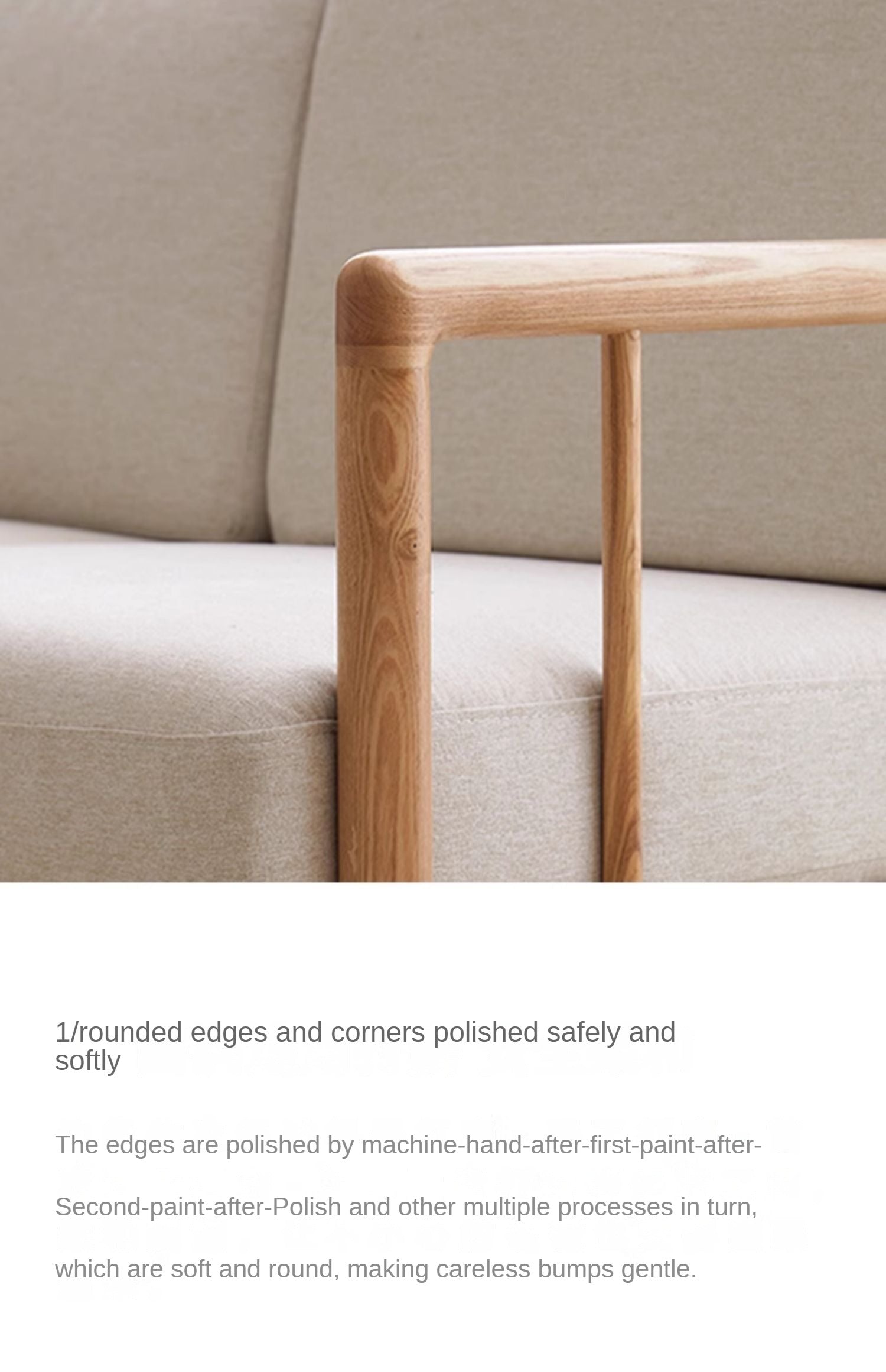 Ash Solid Wood Sofa Single Armchair-