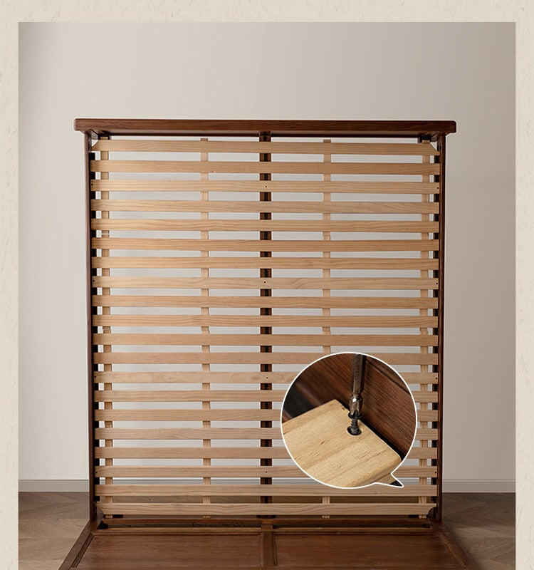 Black walnut solid wood American retro bed
