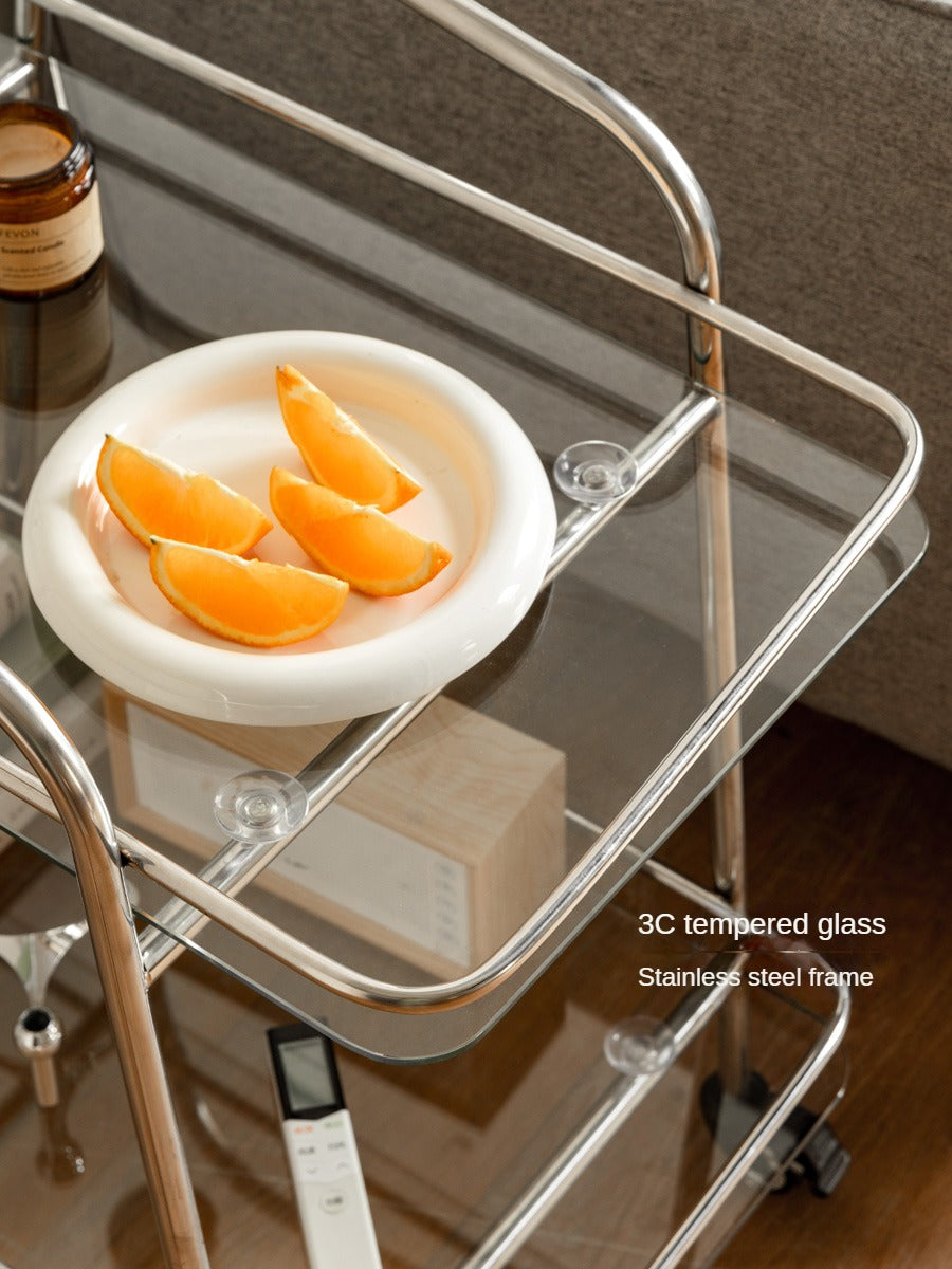 Mobile Storage Rack, Glass Dining Cart