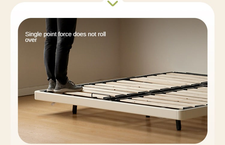 Poplar solid wood platform bed, headboard-free bed