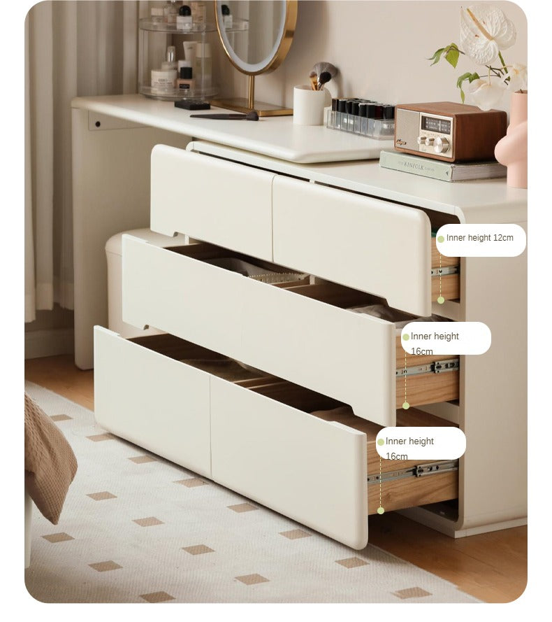 Solid Rubberwood Cream Air Vanity Table.