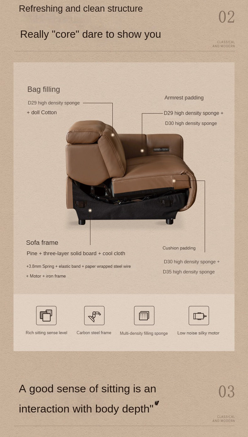 Electric Leather Zero Wall Function Sofa.