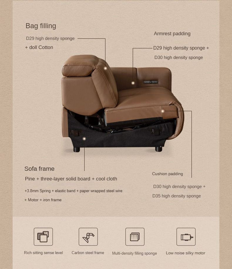 Genuine Leather Zero-Wall Power Reclining tufted sofa