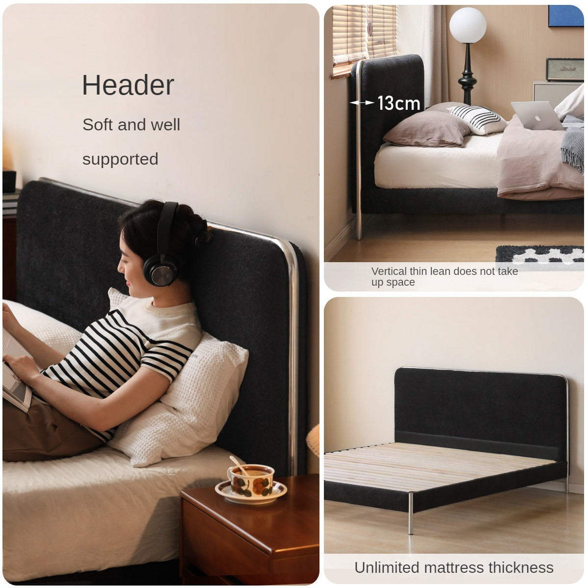 Fabric Bed Bauhaus Style Soft Bed