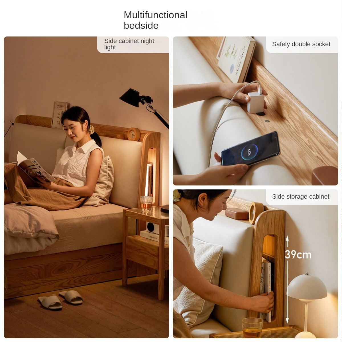 Oak Solid Wood Box Bed Storage Technology Cloth