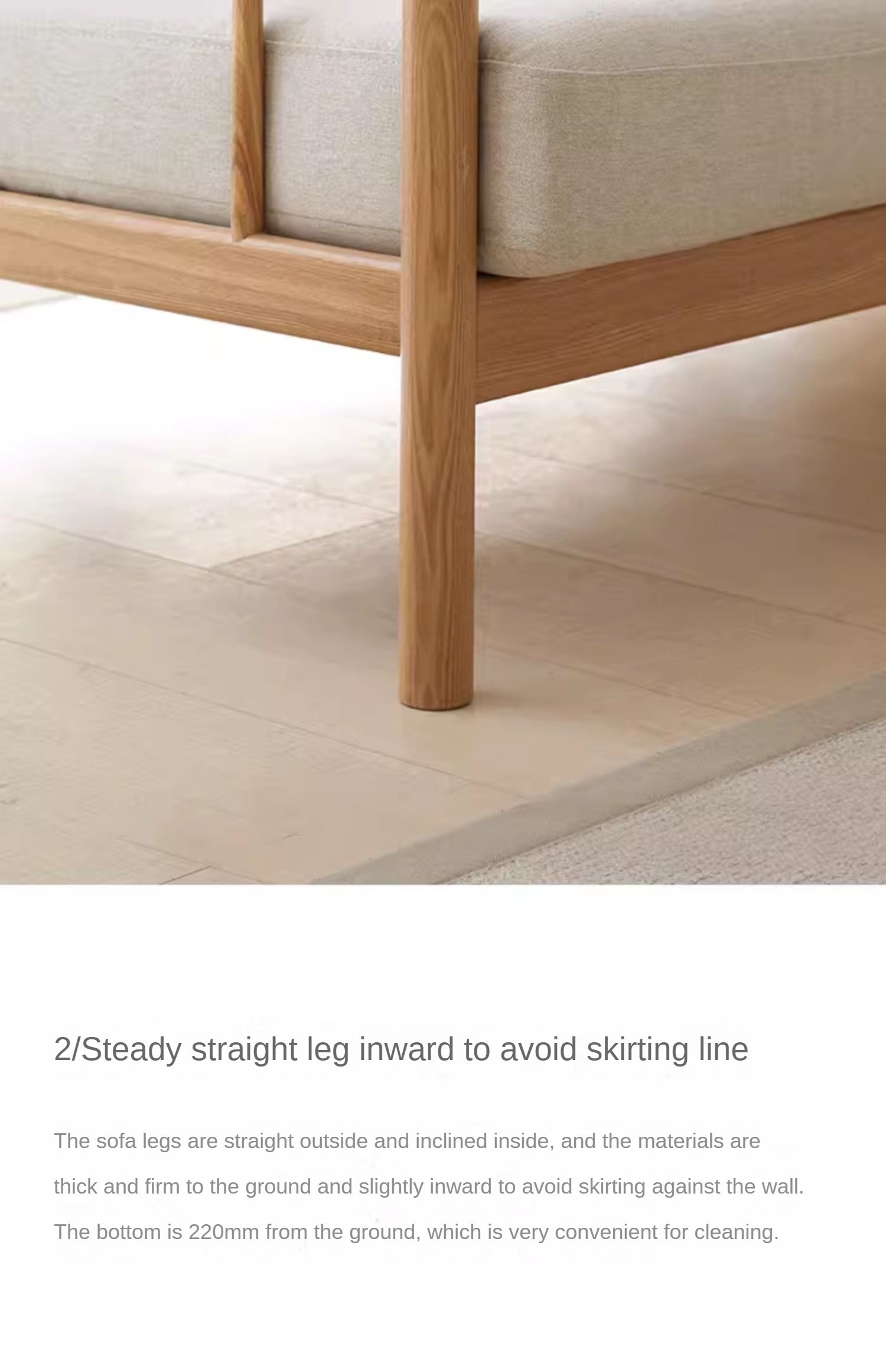 Ash Solid Wood Sofa Single Armchair-