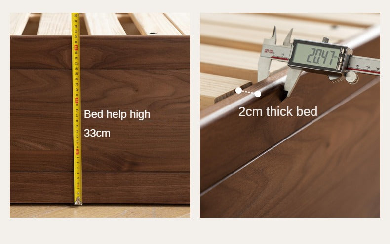 North American black walnut solid wood light luxury box bed